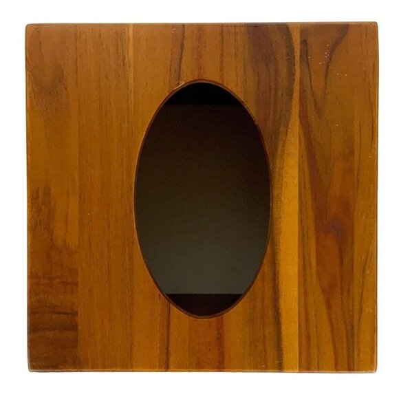 Natural Wood Tissue Box Cover Brown Beige Vertical Bath Decor Indonesia - Picture 6 of 8